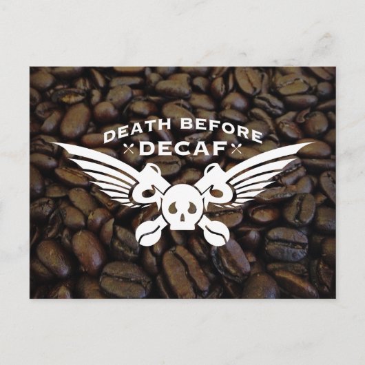 dood voor decaf briefkaart (Voorkant)