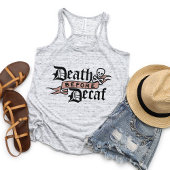 Dood voor decaf Cute Skull Typografie Tanktop
