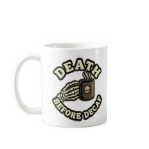 Dood Voor Decaf | Grappige Retro Schedel & Koffie