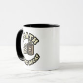Dood Voor Decaf | Grappige Retro Schedel & Koffie  Mok (Voorkant links)