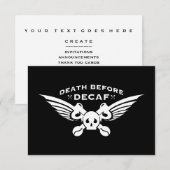 dood voor decaf kaart (Voorkant / Achterkant)