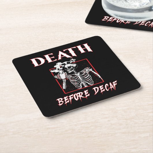 Dood voor Decaf Kartonnen Onderzetters (Schuin)