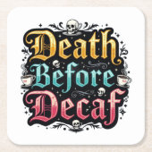 Dood voor Decaf Kartonnen Onderzetters (Voorkant)