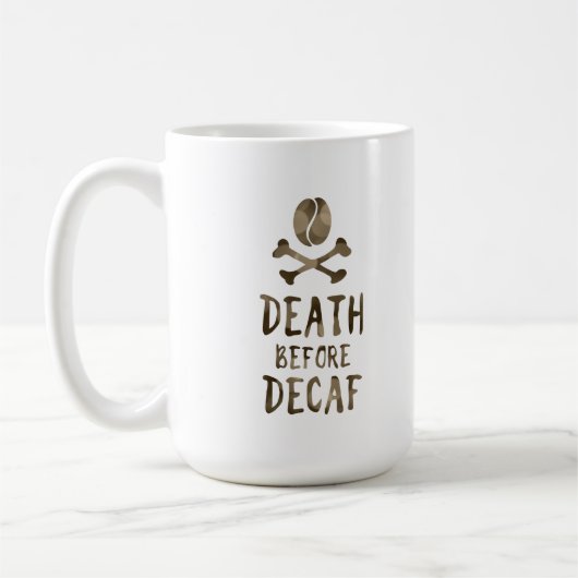 dood voor decaf koffiemok (Links)