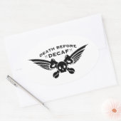 dood voor decaf ovale sticker (Envelop)