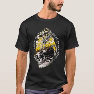 Dood voor Decaf Skelet Koffie Cup Skull Coffe T-shirt