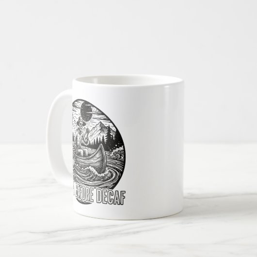 Dood voor Decaf Skeleton Kano Design Koffiemok (Voorkant links)