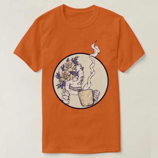 Dood voor decaf Skeleton T-shirt (Design voorkant)