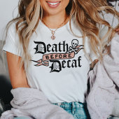 Dood voor decaf Skull Typografie T-shirt