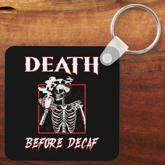 Dood voor Decaf Sleutelhanger (Achterkant)
