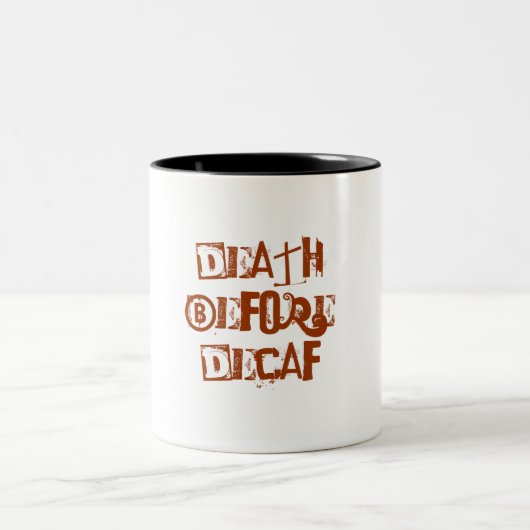 Dood voor Decaf Tweekleurige Koffiemok (Center)