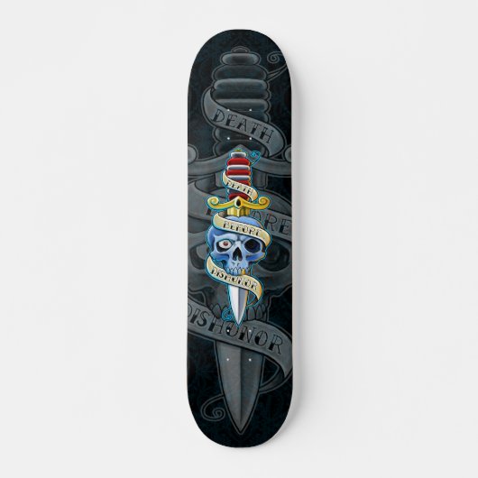 Dood voor Dishonor Knife Design Persoonlijk Skateboard (Voorkant)