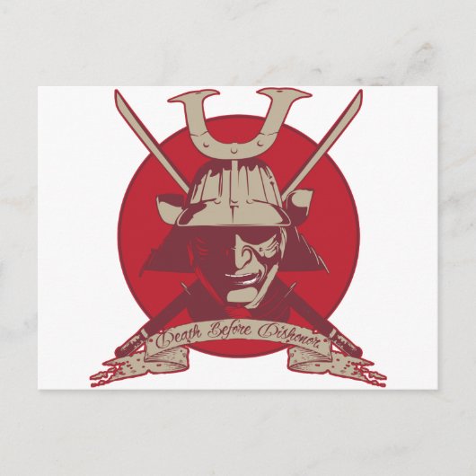 Dood voor Dishonor Samurai Briefkaart (Voorkant)