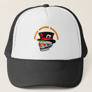 Dood voor Dishonor Skull & Tophat Trucker Pet