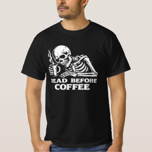 Dood Voor Koffie Vintage Stijl Koffieliefhebber T- T-shirt