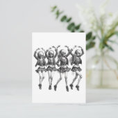 Dood vrouwen dansen briefkaart (Staand voorkant)