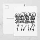 Dood vrouwen dansen briefkaart (Voorkant / Achterkant)
