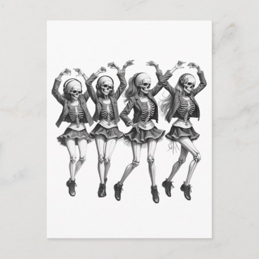 Dood vrouwen dansen briefkaart (Voorkant)