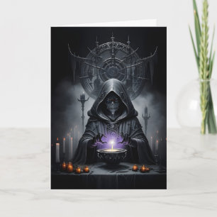 Dood werpt een spreuk op Halloween Kaart