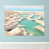 Dood zee in Israël Canvas Afdruk (Insitu (Houten vloer))