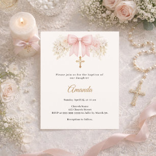 Doodbaptist Doop Boog Blush Roze Bloemen Kruis Uit
