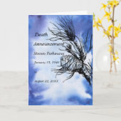 Doodbericht voor mannen in blauw kaart (Gele Bloem)