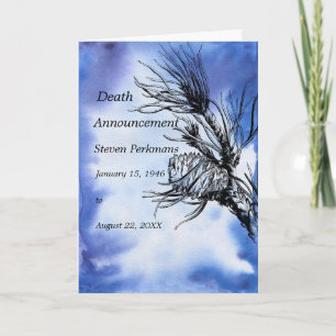 Doodbericht voor mannen in blauw kaart