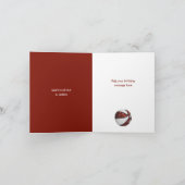 doodbloemen maroon basketbal meisjes verjaardag kaart (Binnen)