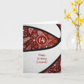 doodbloemen maroon basketbal meisjes verjaardag kaart (Gele Bloem)