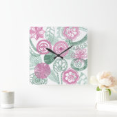 doodbloemen vierkante klok (Huis)