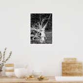 Doodboom, zwart en wit afdrukken poster (Keuken)