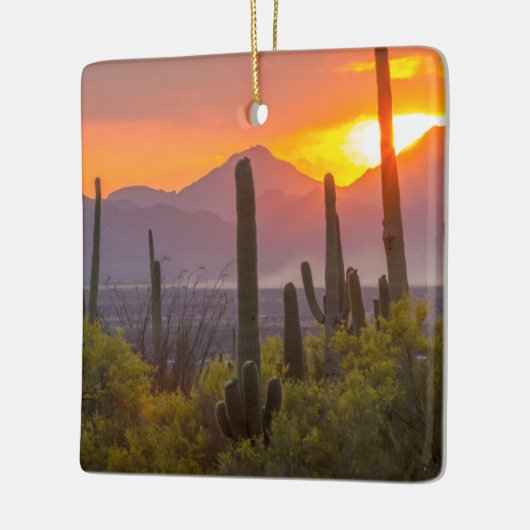 Doodcactus sunset, Arizona Keramisch Ornament (Links)