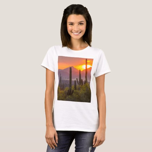 Doodcactus sunset, Arizona T-shirt (Voorkant volledig)