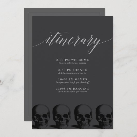 Dooddag reiskaart programmakaart (Voorkant / Achterkant)