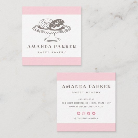 Dooddonuterbakkerij Vierkante Visitekaartje (Voorkant / Achterkant)