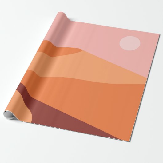 Doodduinen minimalistisch landschap cadeaupapier (Uitgerold)