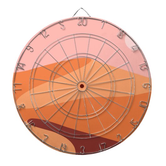 Doodduinen minimalistisch landschap dartbord (Voorkant)