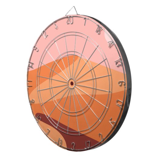 Doodduinen minimalistisch landschap dartbord (Voorkant Rechts)