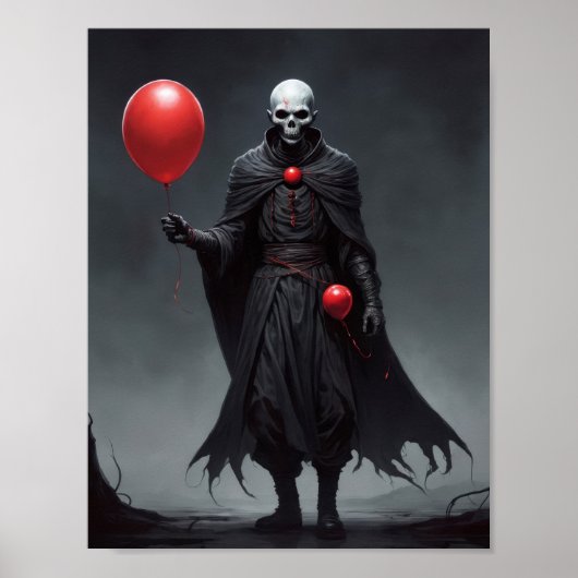 Doodelengel komt met rode ballonnen poster (Voorkant)