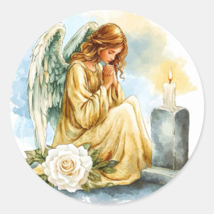 Doodelengel Sympathie Waterverf Engelachtige Kunst Ronde Sticker