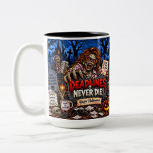 Doodellijnen Sterven Nooit Funny Halloween 15 oz M