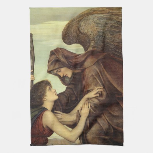 Doodelsengel door Evelyn De Morgan Theedoek (Verticaal)