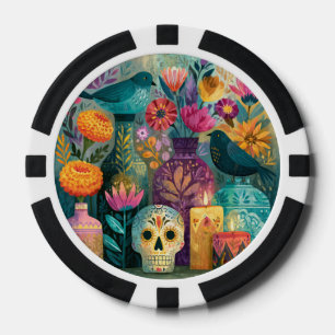 Doodenherdenking Suiker Schedel Ofrenda Altaar Poker Chips