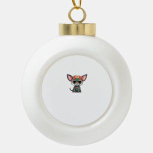 Doodenherdenkings Chihuahua Schattige Suiker Sche Keramische Bal Ornament