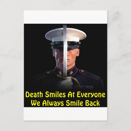 Doodglimlach op iedereen die we altijd terugglimla briefkaart (Voorkant)