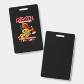 Doodglimlachen bij brandweermannen badge (Voor- en achterkant)