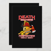 Doodglimlachen bij brandweermannen feestdagenkaart (Voorkant / Achterkant)