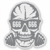doodhaltere tete 666 musculation bodybuilding sticker (Voorkant)