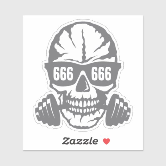 doodhaltere tete 666 musculation bodybuilding sticker (Vel)