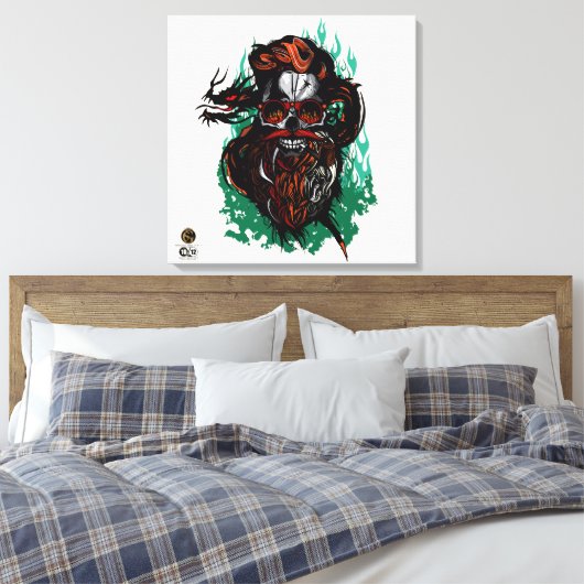 Doodhoofd G-Skulls Renegade series 10 of 12 Canvas Afdruk (Insitu (Slaapkamer))